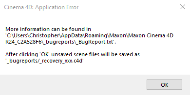 C4D_ApplicationError